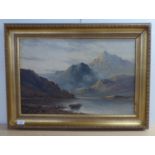 20thC British School - a mountainous landscape  oil on canvas  16" x 23"  framed
