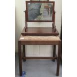 Small furniture: to include an early 20thC mahogany framed stool