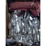 Miscellaneous silver plated and stainless steel flatware and cutlery