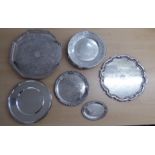 Silver plated tableware: to include a set of fifteen circular place mats  11.5"dia