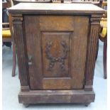 A late 19thC Continental oak side cabinet with a full-height door and panelled flanks  32"h  24"w