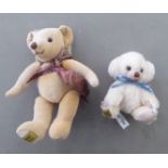 Two Merrythought Teddy bears, viz. 'Velveteenie Junior'  Limited Edition 106/500  8"h; and a