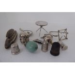 Silver and white metal collectables: to include a whistle  indistinct marks