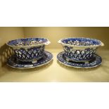 Four items of 19thC Copeland Spode tableware, decorated in blue and white