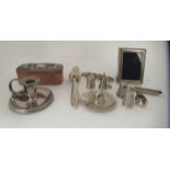 Collectables: to include a 9ct gold heart shaped padlock clasp; and two silver engine turned