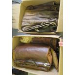 A mixed lot: to include a pair of brown hide riding chaps