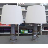 A pair of modern cloisonné table lamps  25"h overall