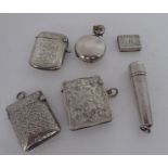 Silver collectables: to include a Georgian pill box, fashioned as a book  indistinct maker's mark