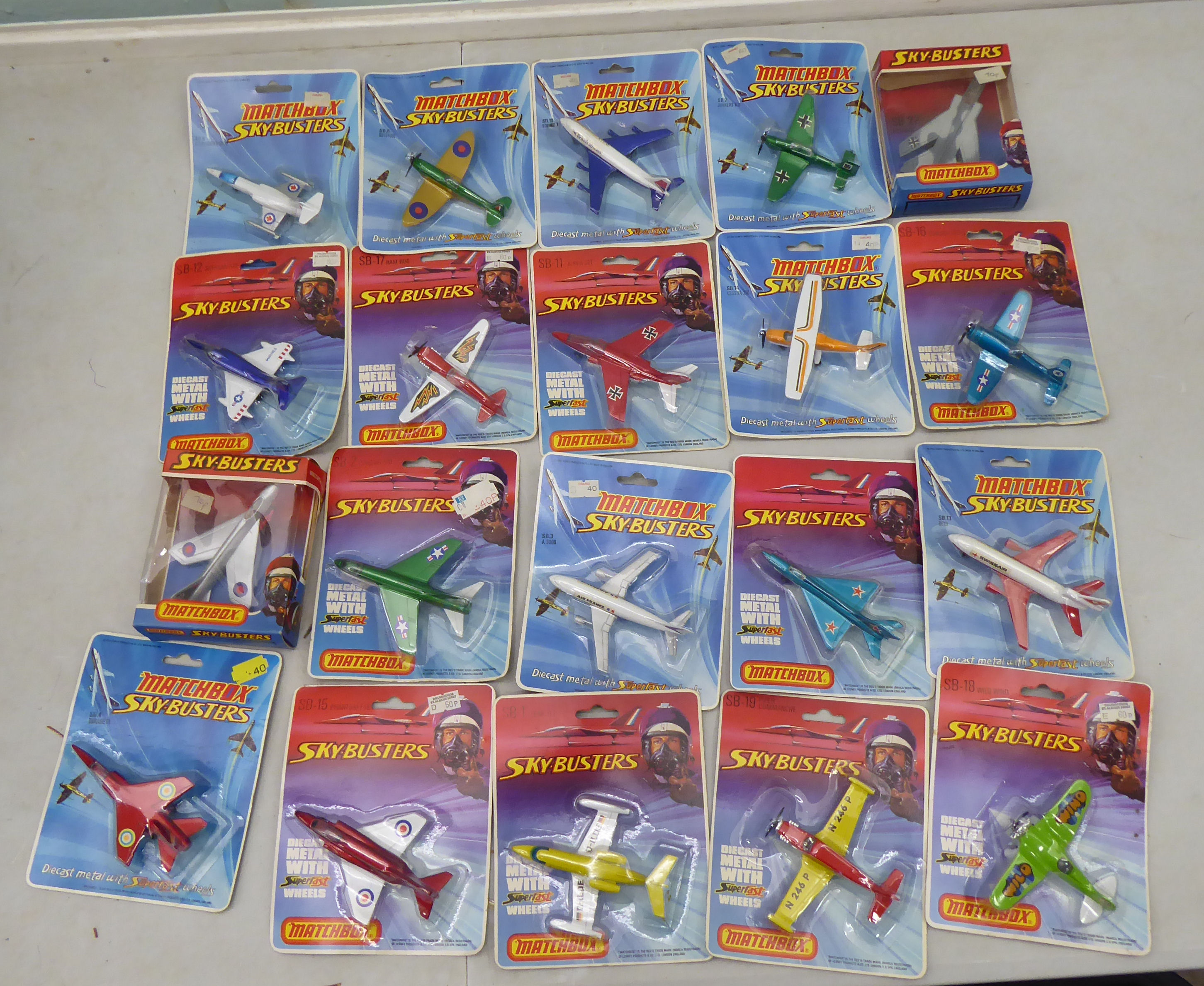 Matchbox Sky-Busters diecast model aeroplanes: to include a fighter jet  boxed