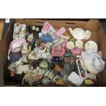 Dolls house accessories: to include furniture; and small, mainly Limoge china collectables