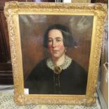 19thC British School - a half length portrait, a woman with short dark hair  oil on canvas  18" x