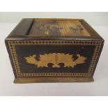 An Inter-Wars period Oriental table-top, novelty wooden, mechanical cigarette dispenser, the box