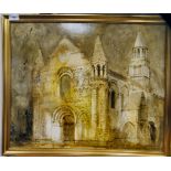 John Lacoux - 'Notre Dame La Grande Poitiers'  oil on board  bears a signature & dated '73  19" x