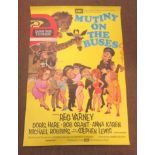 An original 1972 colour printed film poster, advertising 'Mutiny on the Buses'  40" x 27" (This