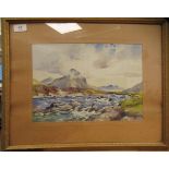 J Paterson - 'Glen Sligachan, Skye'  watercolour  bears a signature & label verso  9.5" x 13.5"