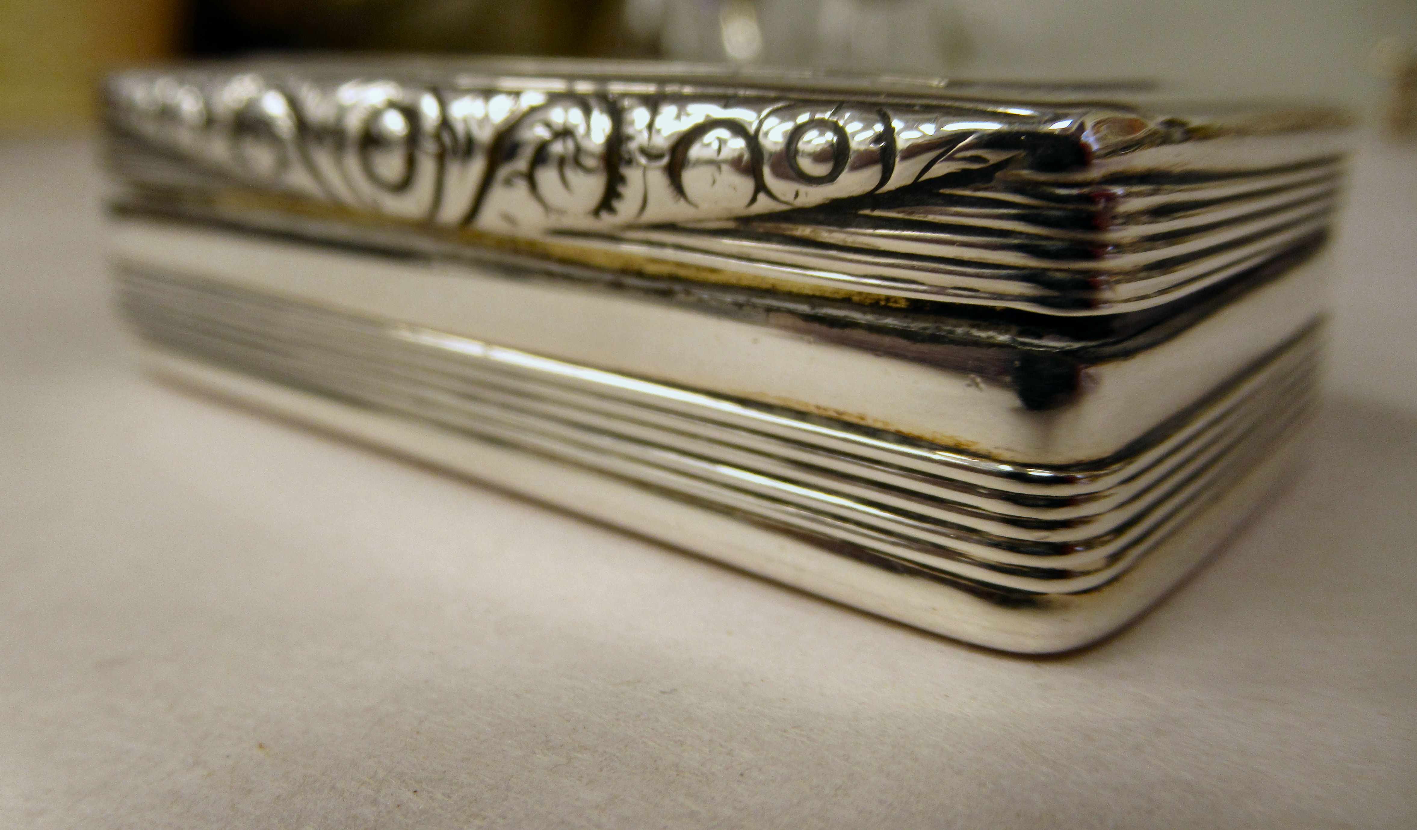 A George IV silver snuff box of rectangular form, the hinged lid inscribed as a prize for Messrs - Image 3 of 6