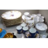 Limoges, Royal Worcester, Crown Staffordshire and other coffee cans and saucers