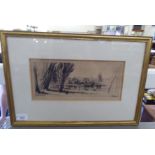 After Sir Francis Seymour Haden - a shoreline scene  monochrome print  bears a pencil signature  5.