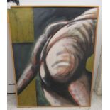 In the manner of Graham Leighton - 'Apart'  oil on canvas  31" x 40"  framed