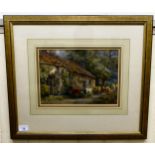 AB Ellis - 'A Dorsetshire Lane'  watercolour  bears a signature  8" x 11.5"  framed