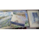 John Moore - fourteen landscape studies  watercolours  some signed  various sizes