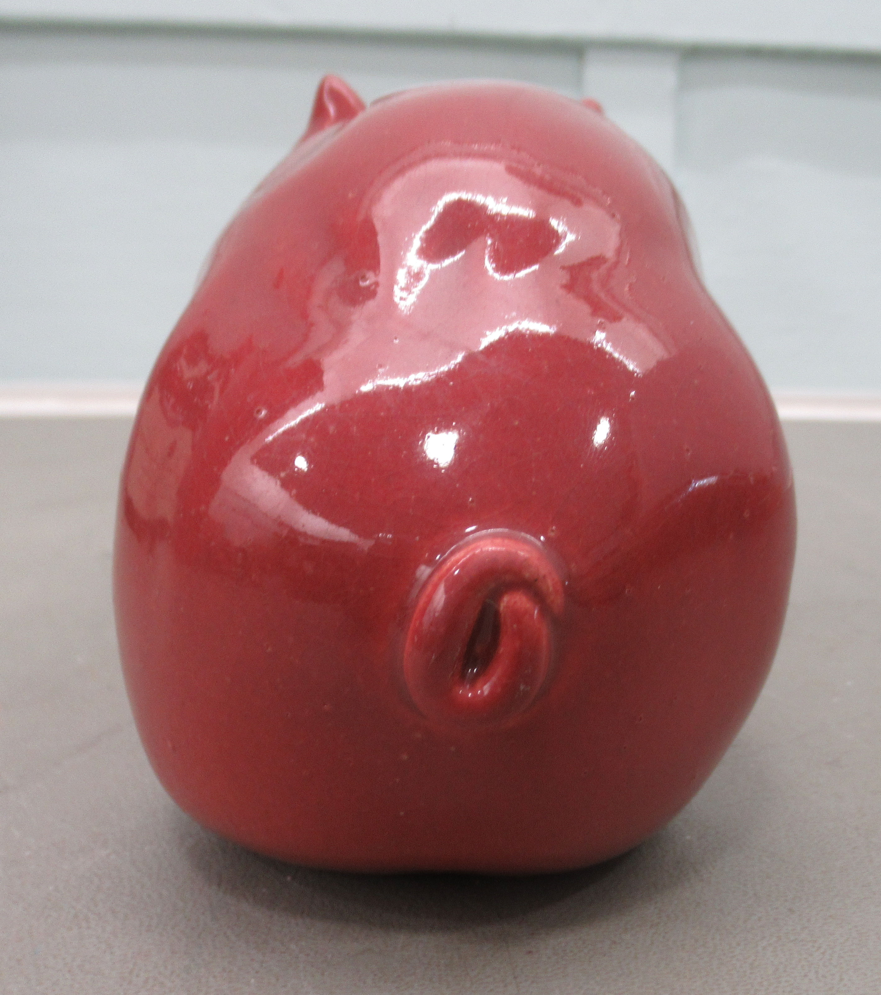 A Wemyss ware red glazed china model pig  4"h - Image 4 of 7