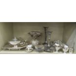 Silver plated tableware: to include a tazza  11"h