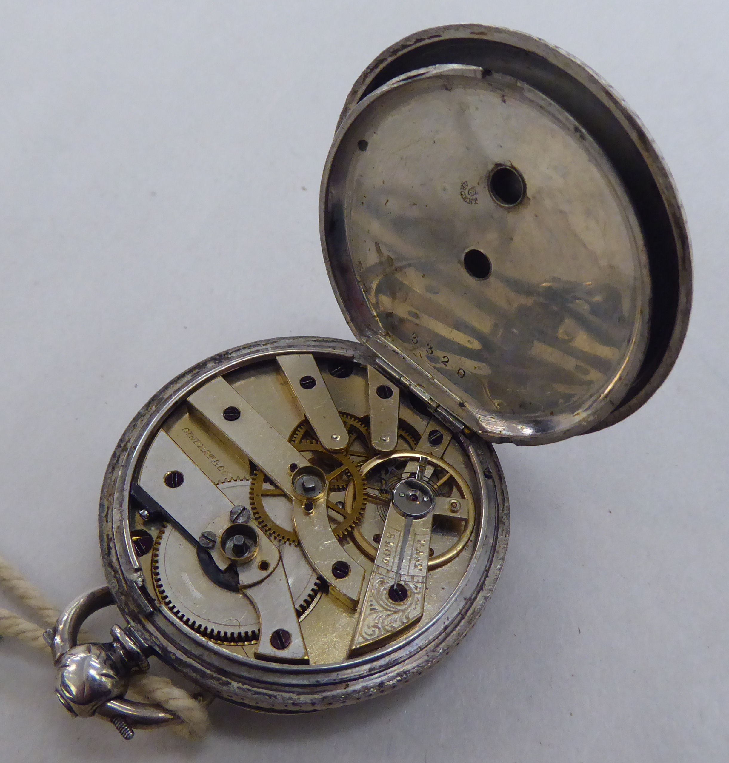 A silver cased pocket watch, faced with a Roman dial - Image 5 of 5