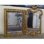 Two modern mirrors, in gilt frames  20" x 25" & 14" x 29"