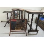 19th & 20thC furniture: to include a late Victorian mahogany hall table with a chessboard top,