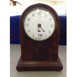 An Edwardian French mahogany cased mantel clock; faced by an Arabic dial  9"h