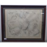 A 19thC map 'Australia and New Zealand'  18" x 21"  framed