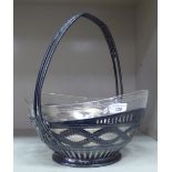 An early 20thC Kayser pewter bowl with a matched glass insert  7"dia