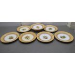 A Royal Worcester china dessert service  comprising a comport and six side plates  9"dia