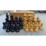 A complete K&C of London turned wooden chess set  boxed