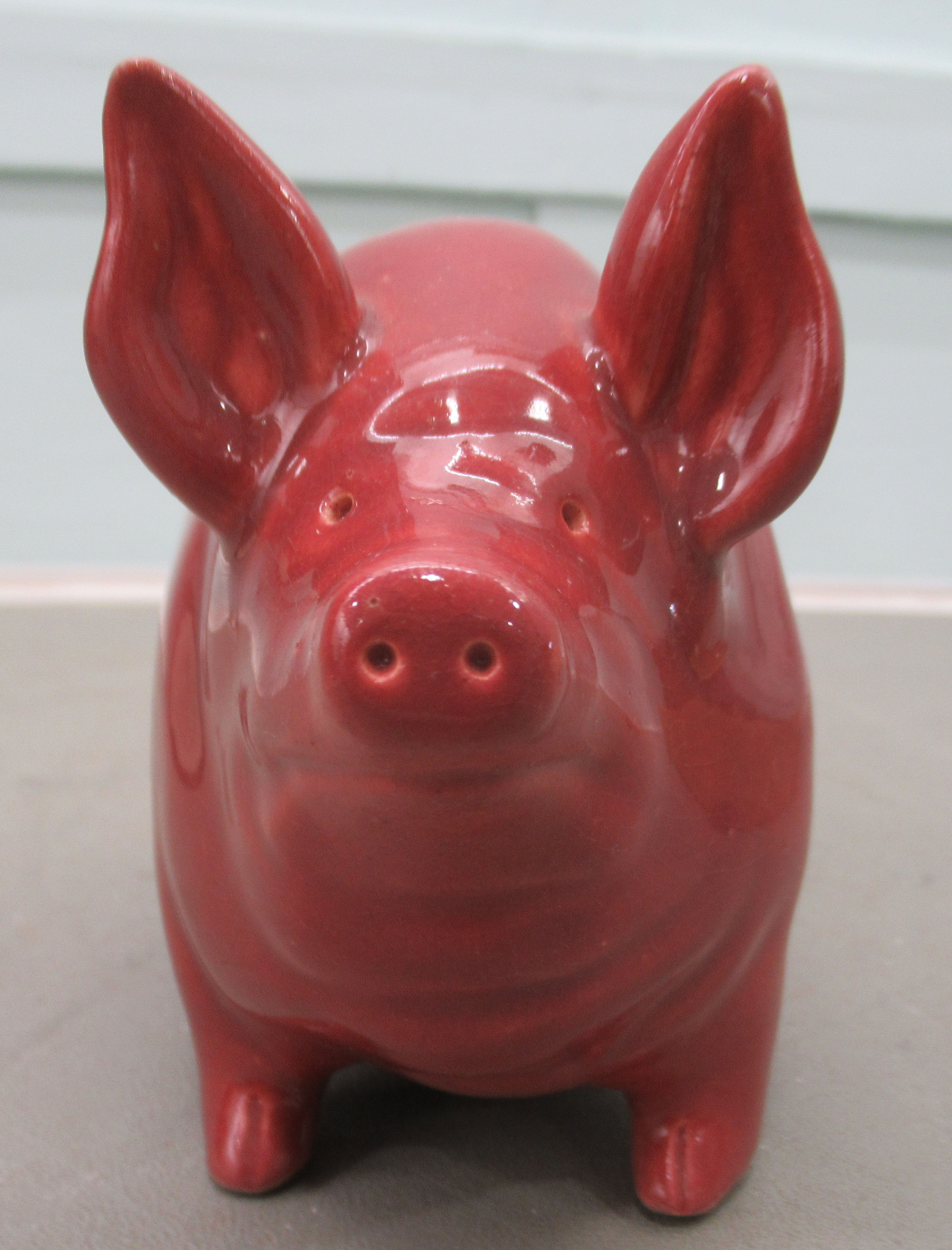 A Wemyss ware red glazed china model pig  4"h - Image 2 of 7