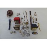 Watches and other instruments: to include a compass; and an early 20thC measure