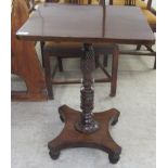 A William IV mahogany tip-top table, raised on a spiral turned column and quatrefoil base and