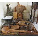 Wooden implements and vintage kitchen bygones