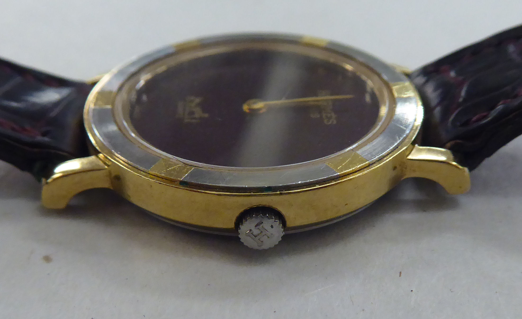 A lady's gold plated, stainless steel cased Hermes of Paris wristwatch, the quartz movement faced by - Image 3 of 7