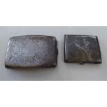 Two silver cushion moulded cigarette cases  mixed marks