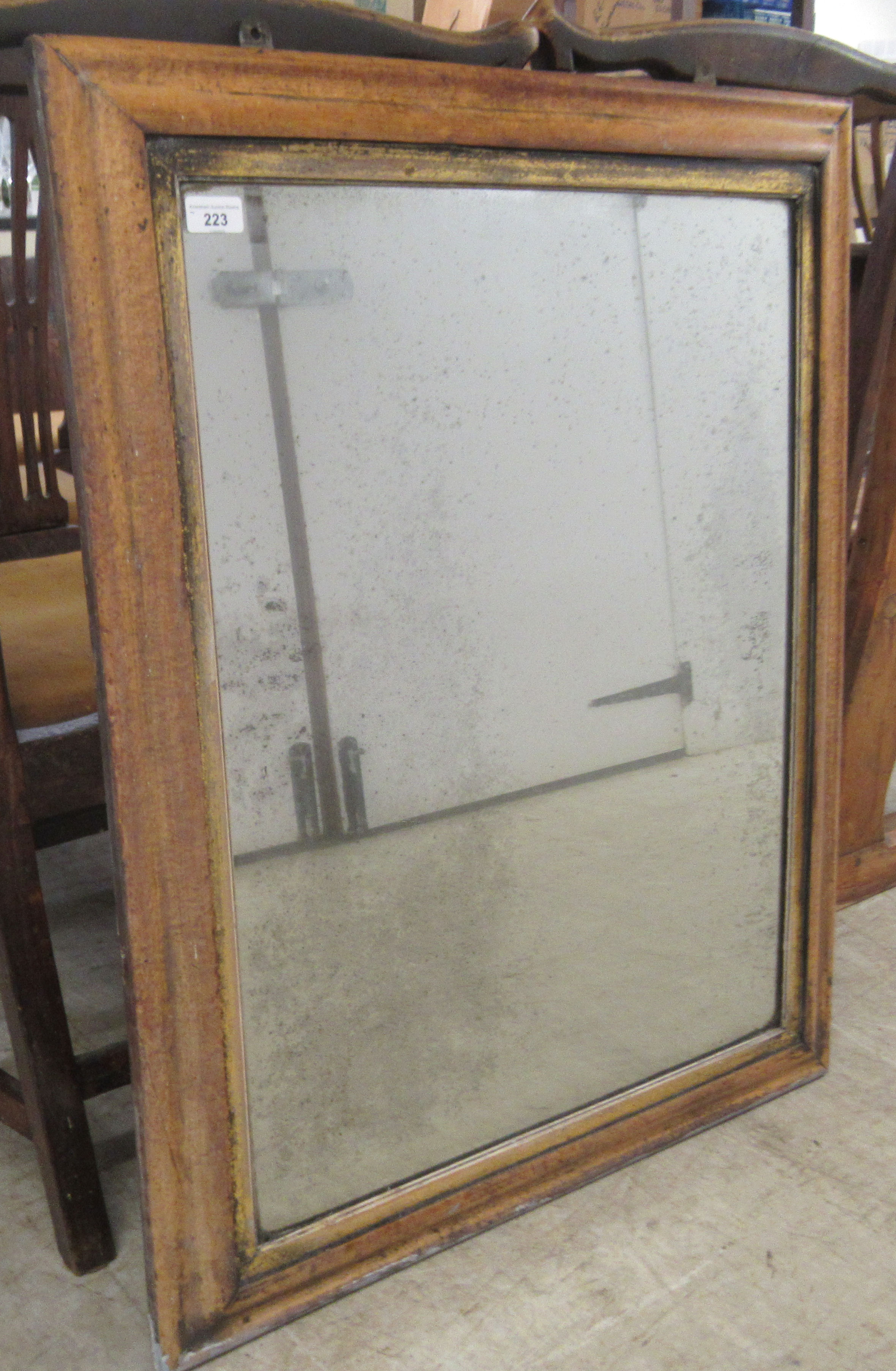 A late 19thC mirror, the plate set in a moulded, simulated maple frame  28" x 35" - Image 2 of 4