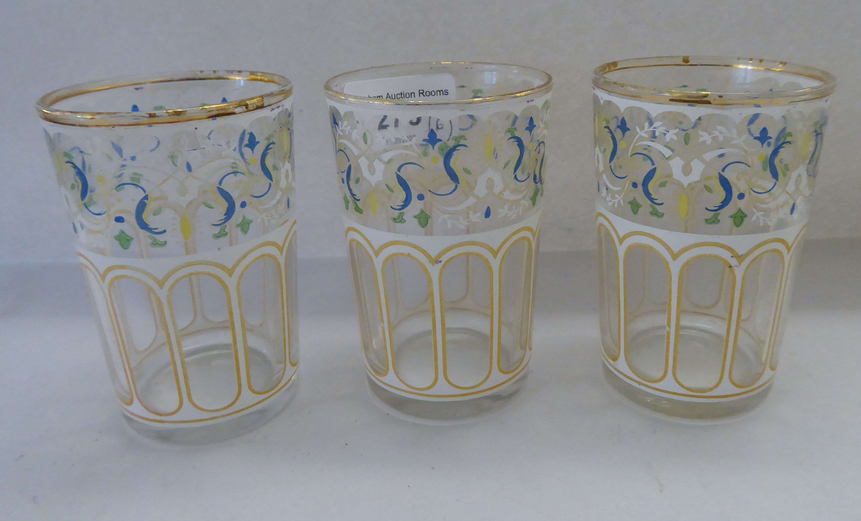 Six Venetian inspired glass tumblers, in two different coloured patterns - Image 3 of 3