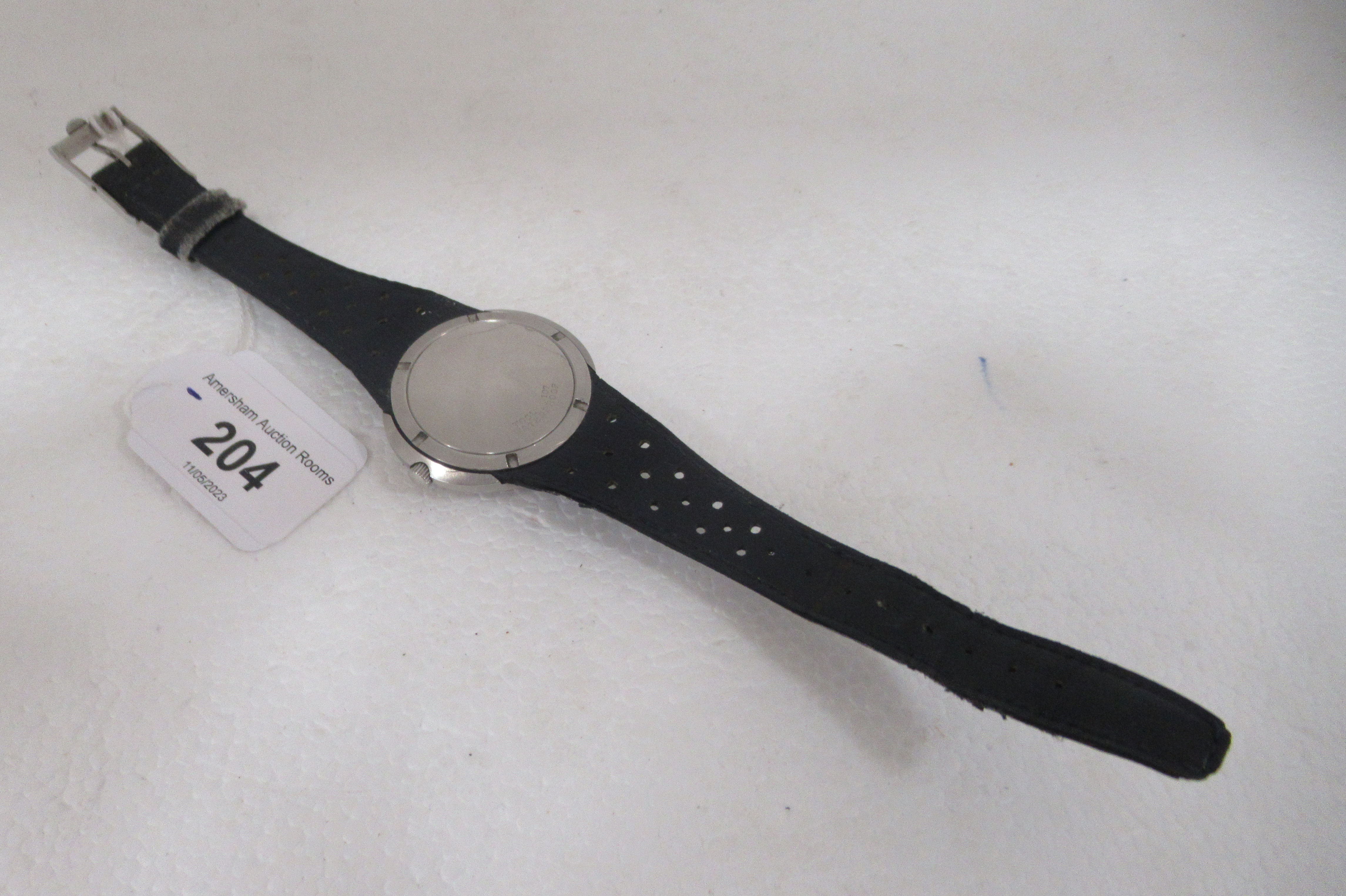 An Omeg Dynamic automatic stainless steel cased wristwatch, on a black leather strap - Image 3 of 4