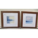Peter Hodson - two framed pictures, viz. a coastal and a river scene  mixed media  bearing