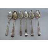 Six various George III silver Old English pattern tablespoons  mixed 1770s London marks