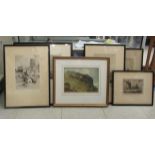 Ten framed etchings, scenes in Edinburgh, Durham and elsewhere, after Robert Hardman-Smith, Andrew