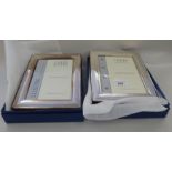 A pair of modern Carrs Silver of Sheffield photograph frames  each 7" x 5"  boxed