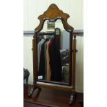 A Bright's of Nettlebed period style mahogany and walnut dressing table mirror, raised on splayed