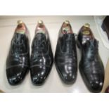 Two pairs of gentleman's Church's black leather shoes  size 9.5